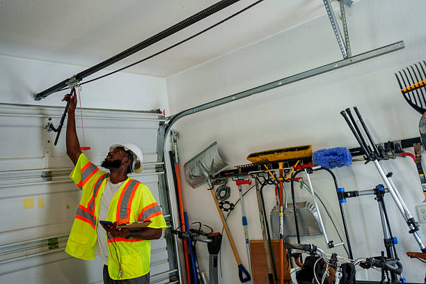 Professional Garage Door Panel Replacement technician working in Junction City, OR